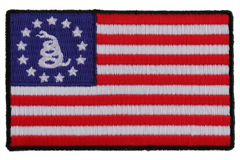 GADSDEN AMERICAN FLAG RED WHITE AND BLUE DON'T TREAD ON ME PATCH