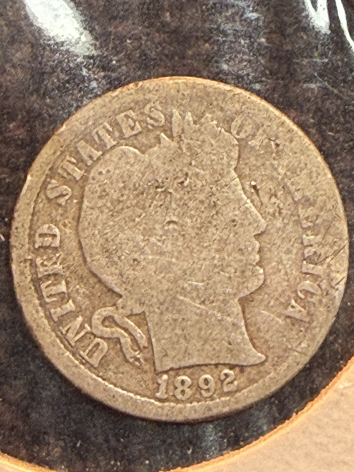 1892 10c Barber Liberty Head Silver Dime AG