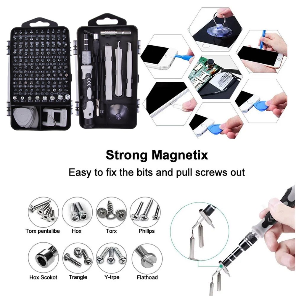 115-in-1 Magnetic Precision Screwdriver Set Electronics Repair Tool
