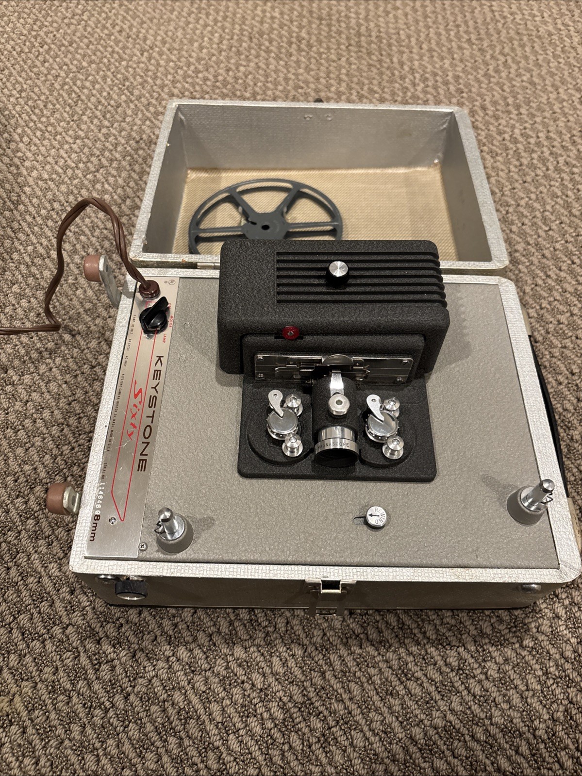 Keystone Sixty 8mm Film Movie Projector w/ Case Cover Vintage Tested (Prior)