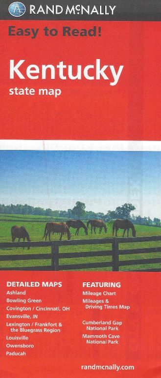 State Road Map of Kentucky State, Easy To Read!, by Rand McNally
