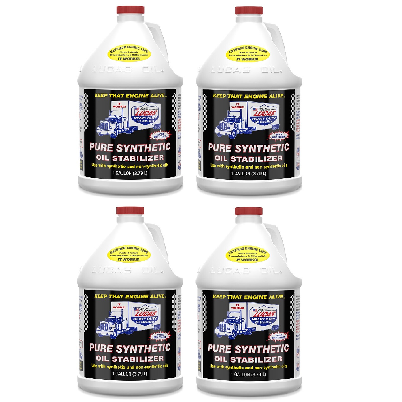 Lucas Oil Universal Pure Synthetic Oil Stabilizer 1 Gal Bottles Set of 4 10131