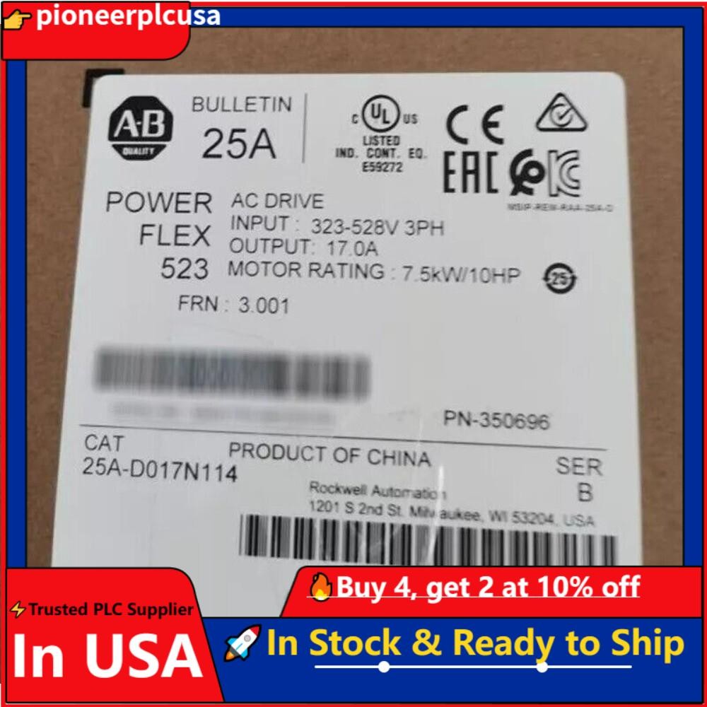 New Factory Sealed 25A-D017N114 AB PowerFlex 523 7.5kW 10HP AC Drive US Free Tax