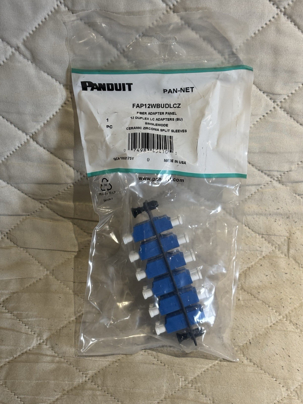NEW Genuine Panduit FAP12WBUDLCZ Single-mode 12 Port Fiber Adapter Panel FREESHI