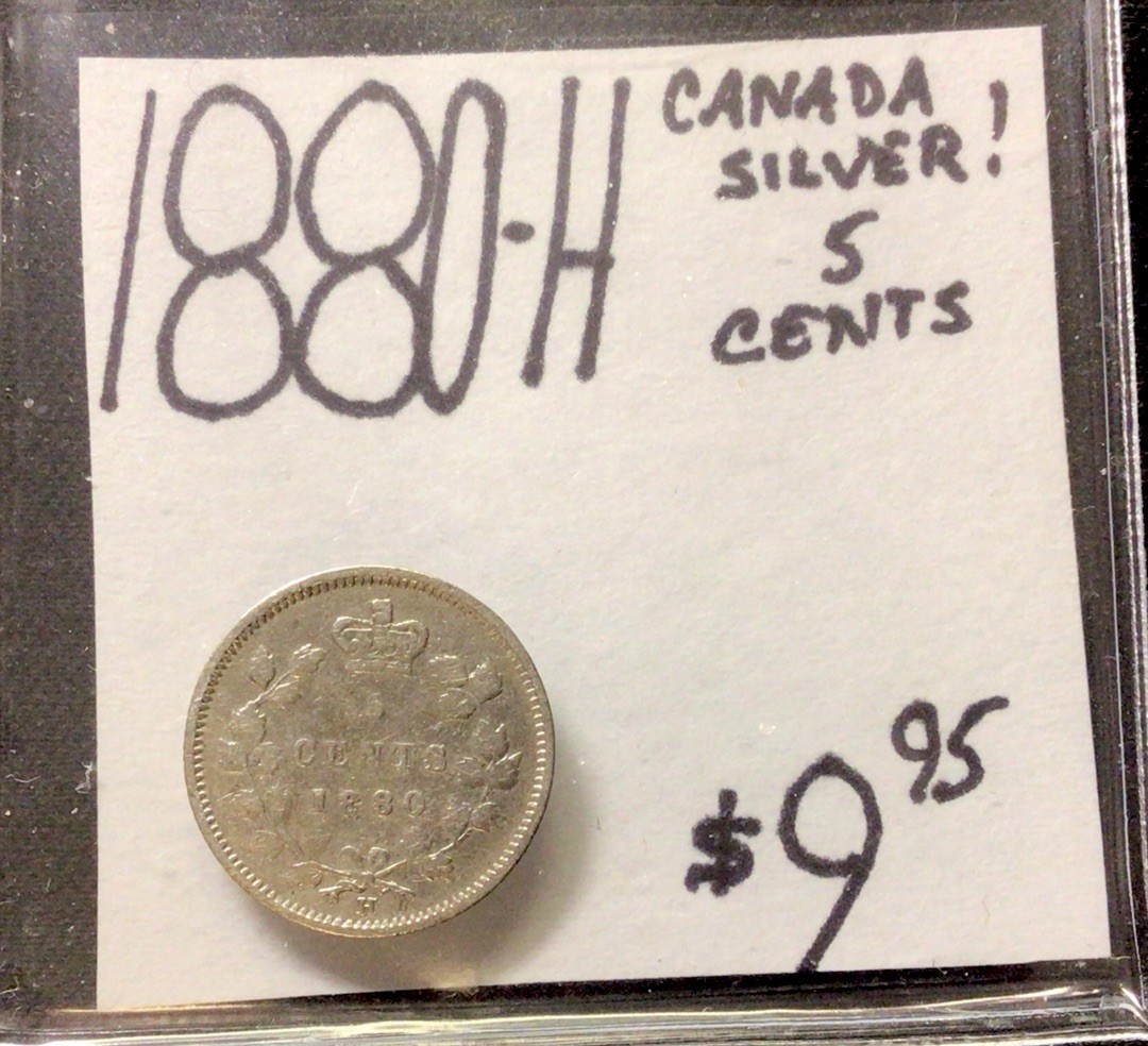 1880 H Canada Silver! 5 Cents! ENN Coins