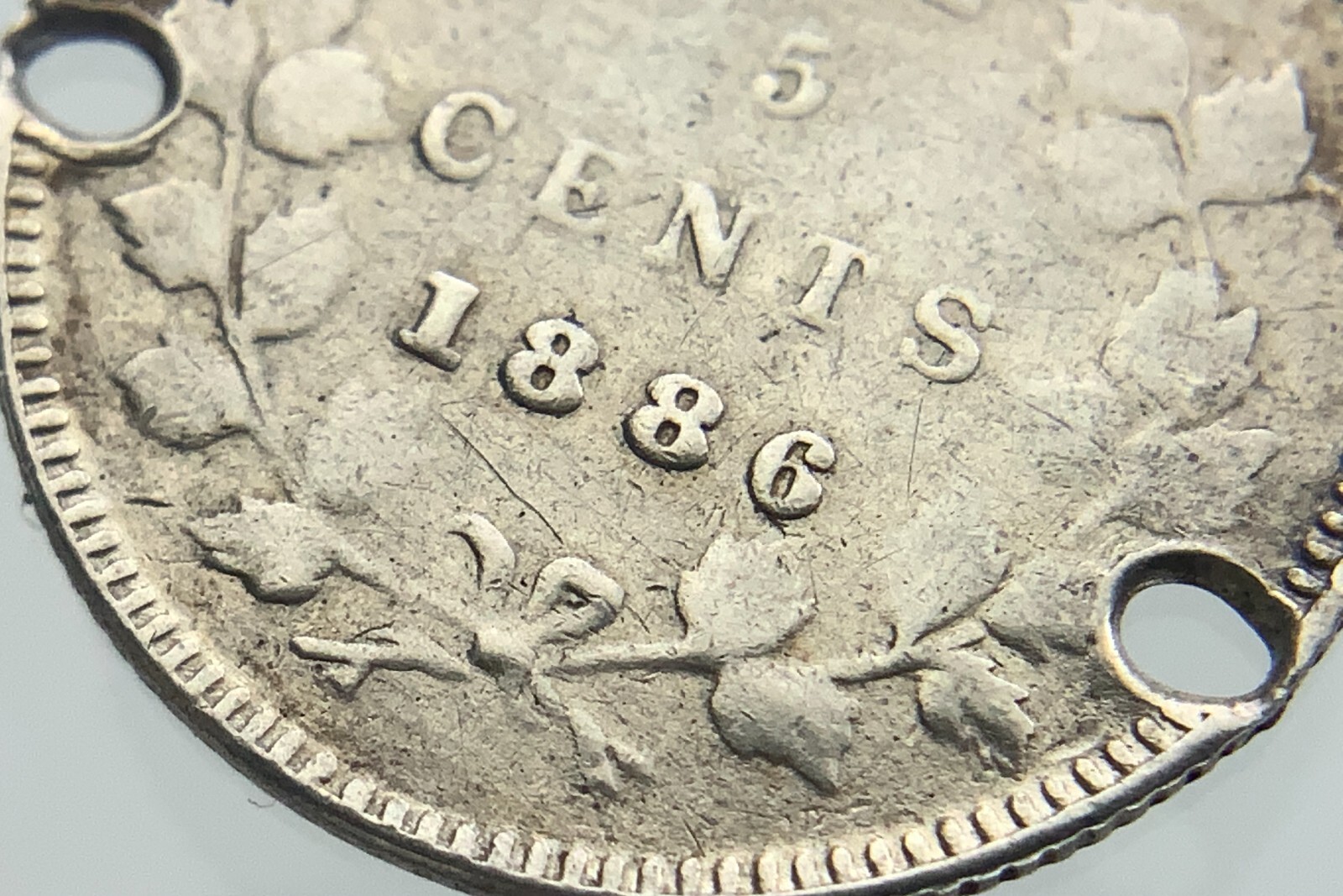 1886 Canada 5 Cents Small Silver KM# 2 Circulated Coin AA769