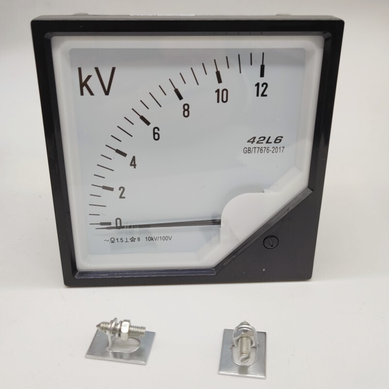 Zero Setting Square Dial Panel Analog Voltage Meter Voltmeter 42L6-V 10KV/100V