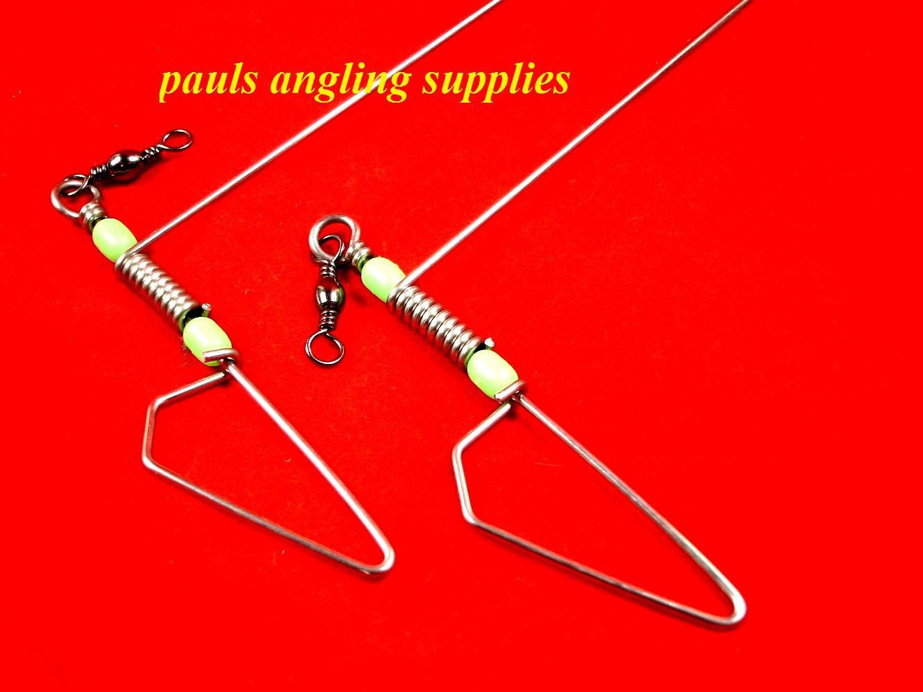 Fladen 2 x 30 cm  Fladen Metal Sea Fishing Booms with Beads & Swivels 15-5030