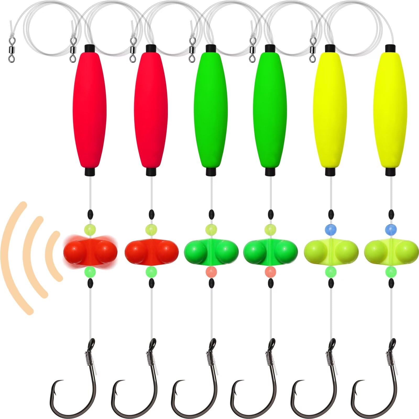 Dovesun Catfish Rigs Santee Rig Float 23", Cigar Float-5/0Hook * 6PCS