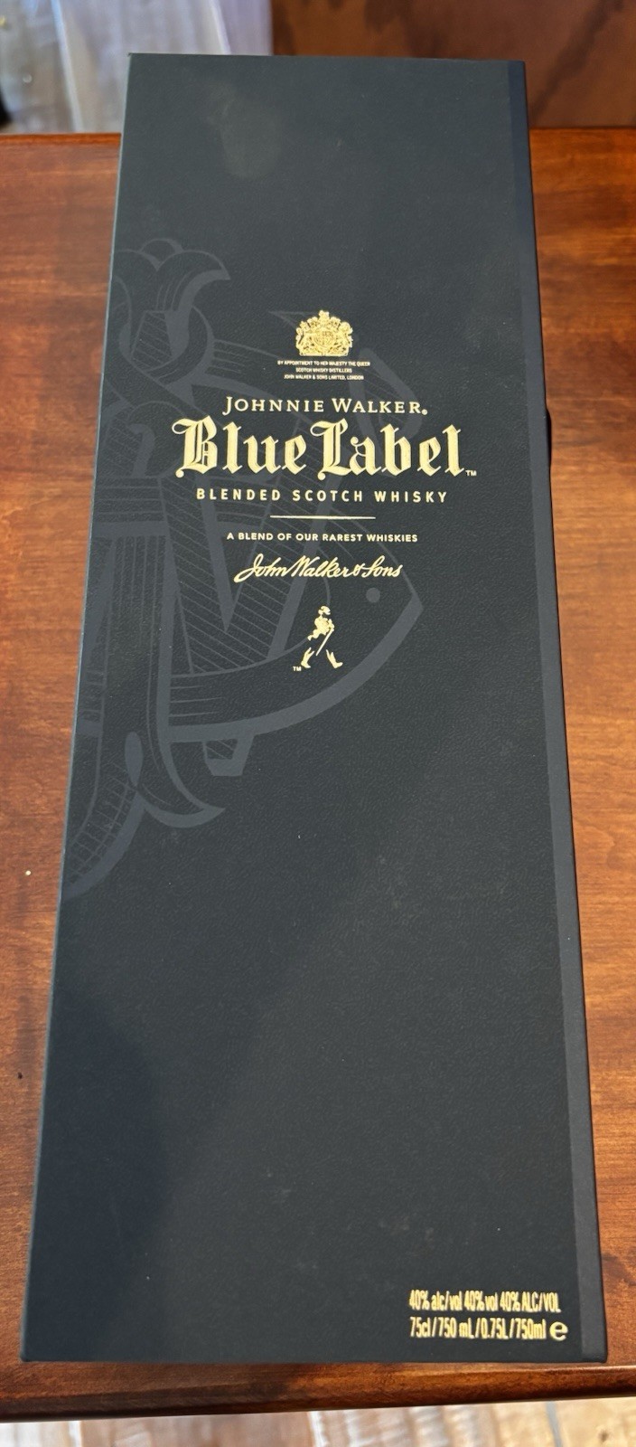 Johnnie Walker Blue Label 750ml Empty Bottle and Box Decanter Display