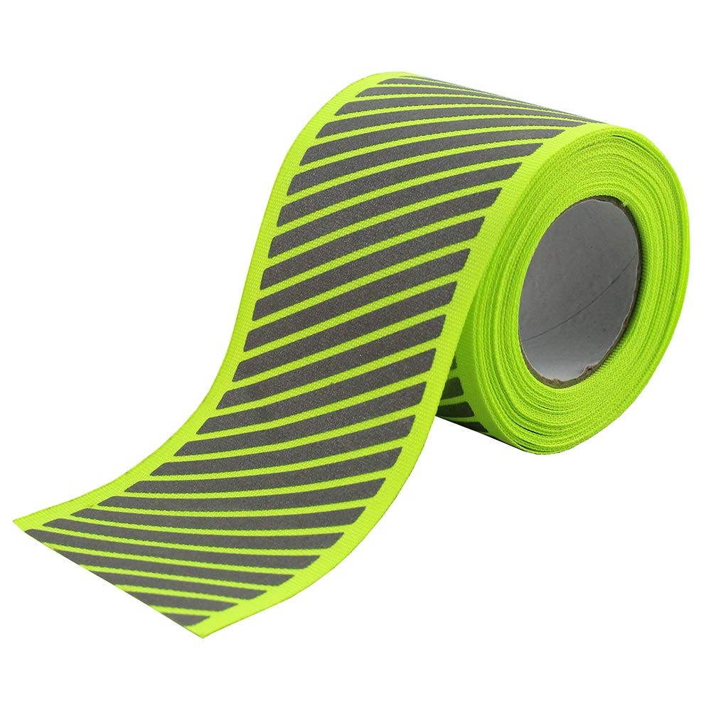 High Visibility Reflective Green Fabric Webbing Ribbon for Clothes Sew On