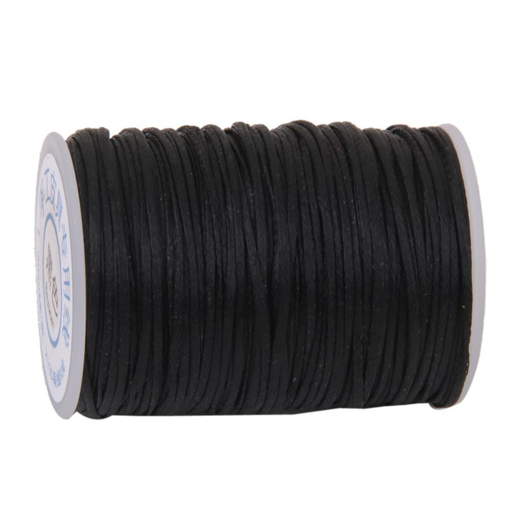 Flat Waxed Thread (Black) - 76 Yard 1.2 String Cord Sewing