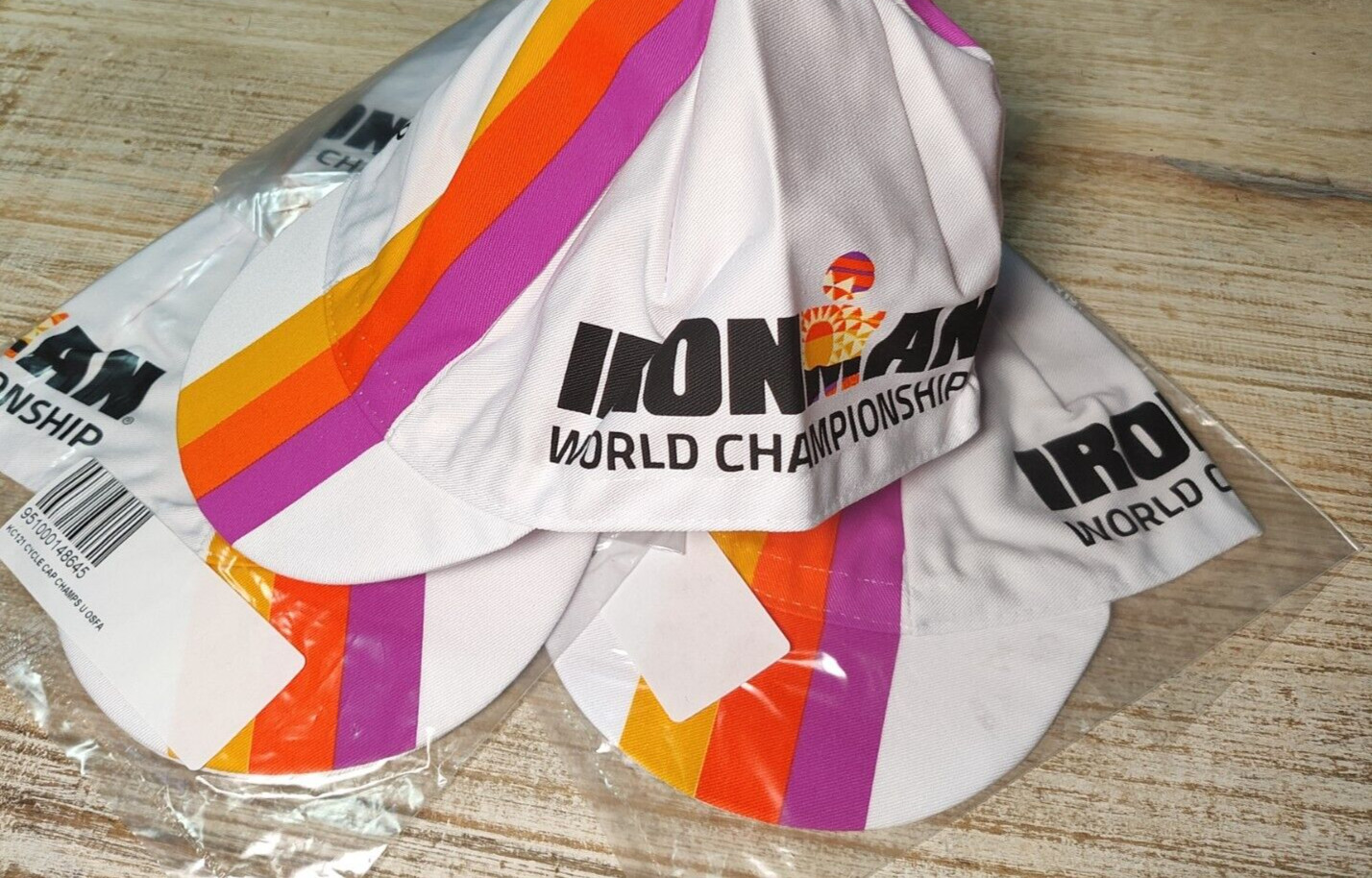 Lot of 4 Cycling Hat Santini Cyclist Hat Short Bill Ironman world championships