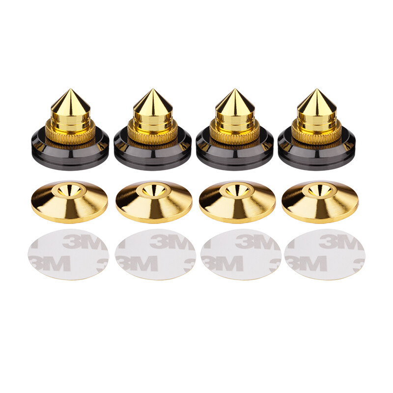 4pcs M6 Speaker Spike Isolation Stand Cone Base Pads Stick-on Audio Amplifier