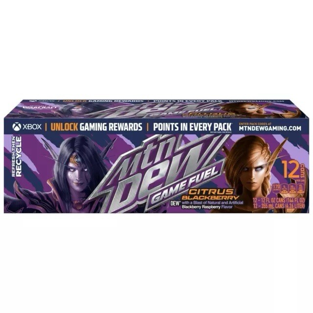 Mtn dew Citrus Blackberry Game Fuel Wow 12 Pk