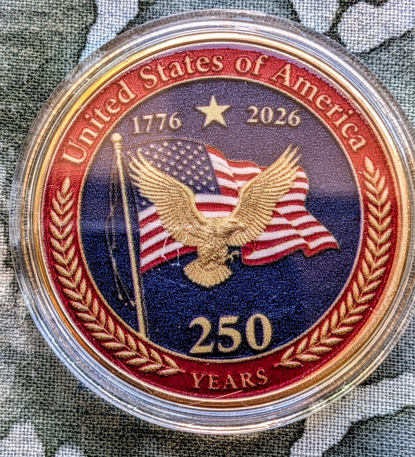 250th Anniversary USA Eagle and Flag 1oz 999 Copper Commemorative Challenge Coin