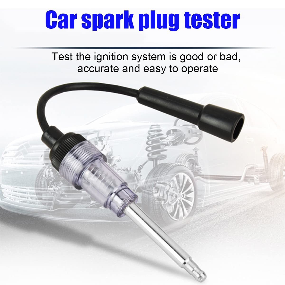 Inline Spark Plug Tester, Straight Boot Engine Ignition Tester Light Easy to ...