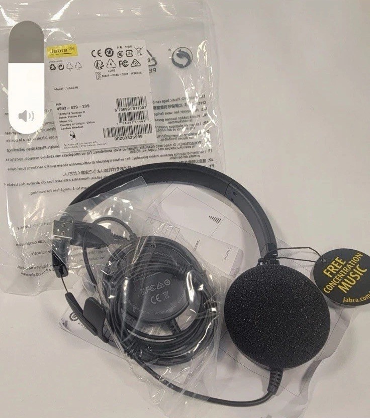 JABRA EVOLVE 20 MONO UC USB CORDED HEADSET BLACK EUC 4993-829-209