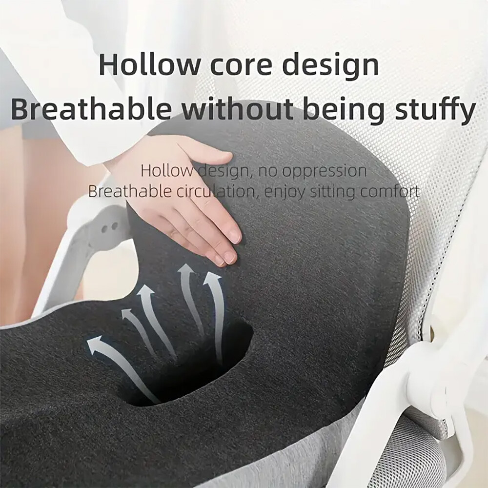 Memory Foam Seat Cushion w/Lumbar Support Pillow for Back & Sciatica Pain Relief