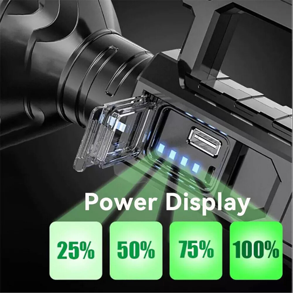 Spotlight 9000000 Lumens Handheld Hunting Flashlight Led Spot light Rechargeable