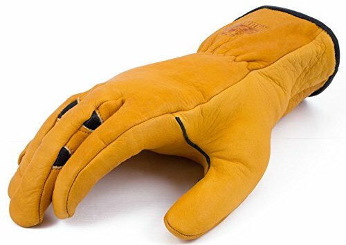Riparo Leather Work Gloves Stretchable Ergonomic Cowhide Safety Working Gloves