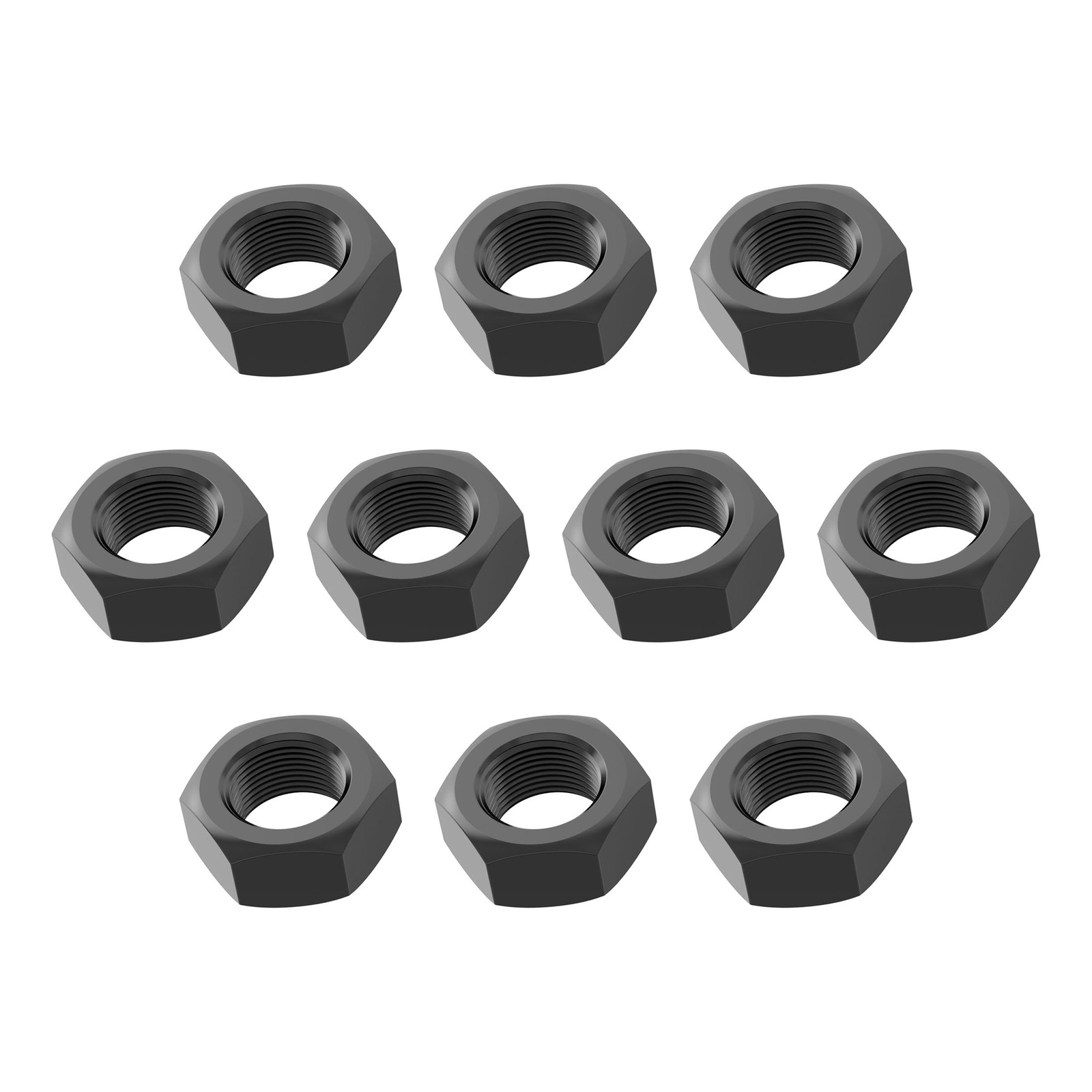10 PCS M101.5 Black Hex Nuts Carbon Steel Coarse Class 8.8 Black Oxide