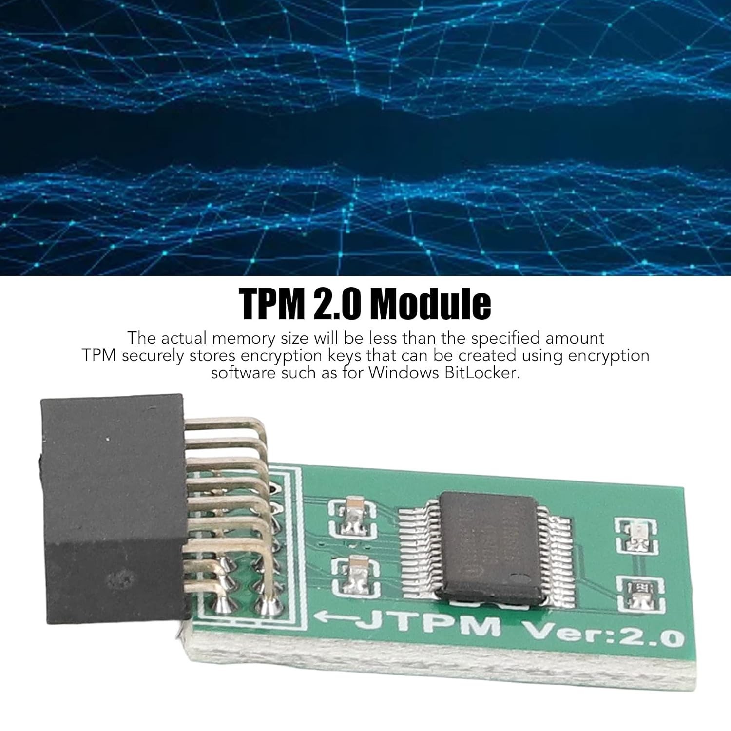MSI TPM 2.0 Module for Win11 - Green Encryption Board, 14 Pin LPC Interface