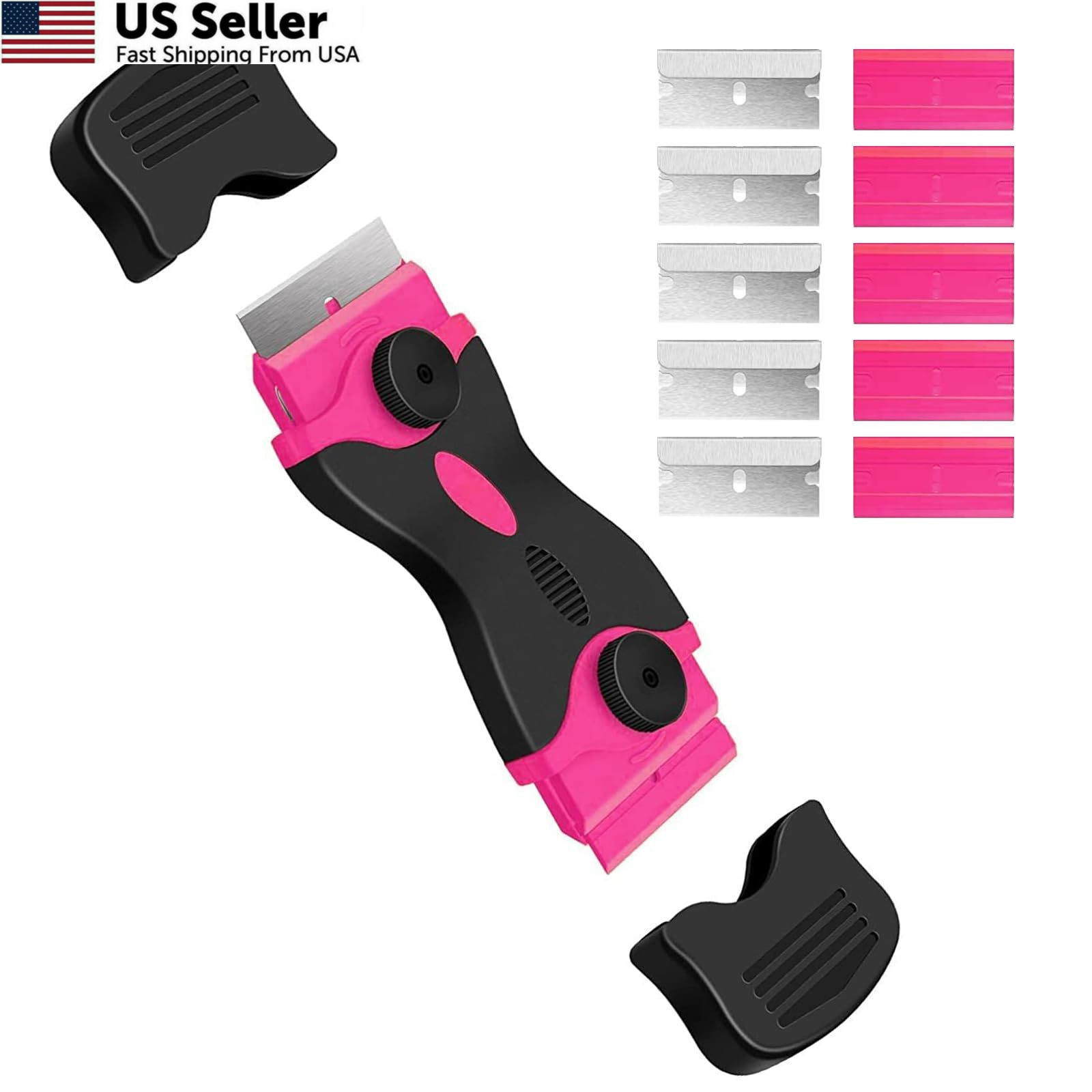DEKEones Razor Blade Scraper, Double Edged Razorblade Scraping Tool with 10...