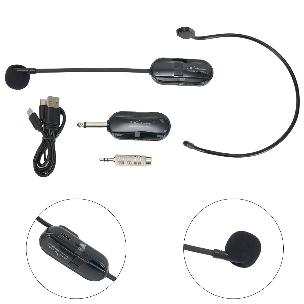 for 2.4G Wireless Microphone Headset 160FT Range Mic For Teach Outdoor Speech