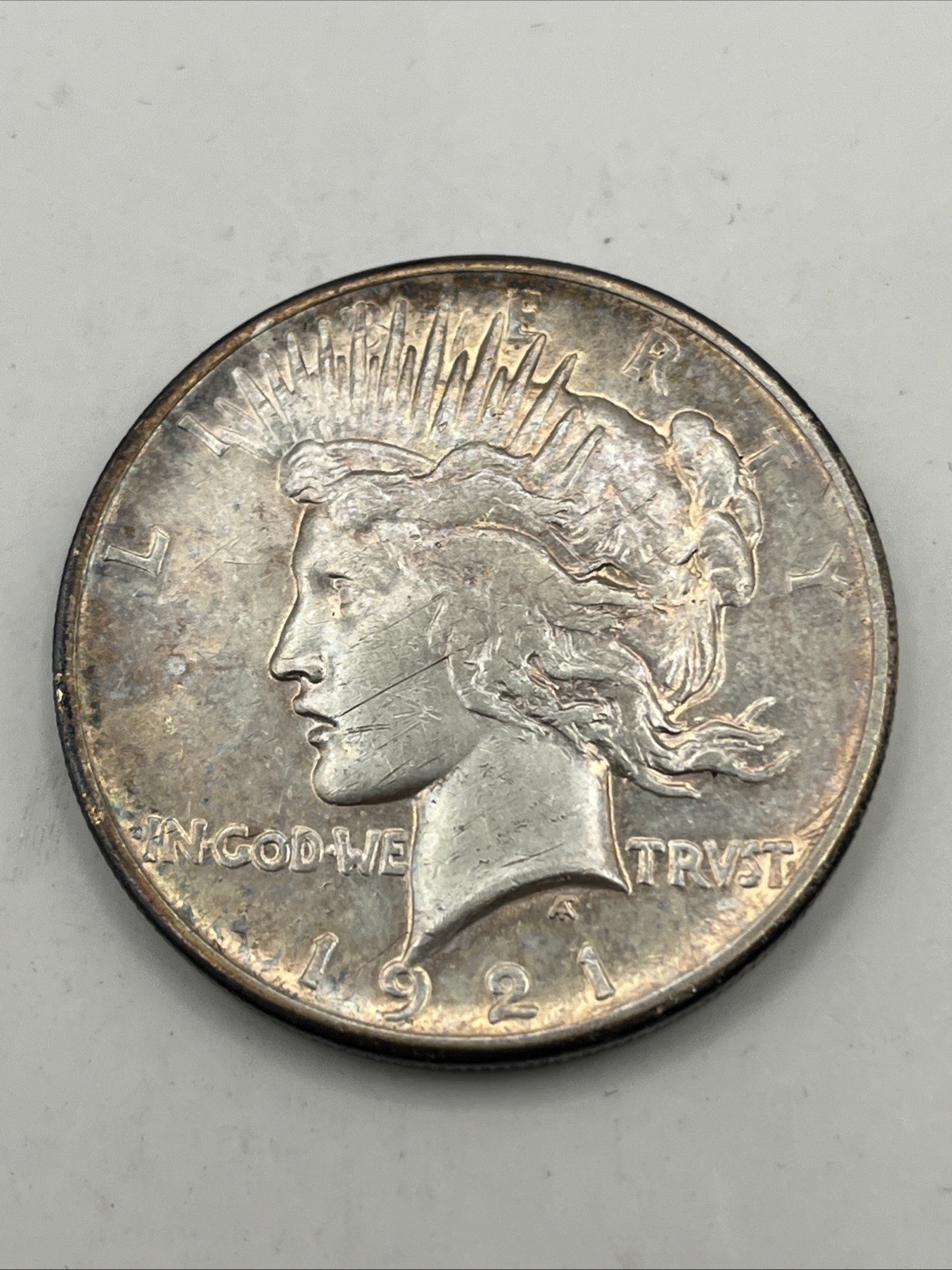 1921 Silver Peace Dollar-Toned