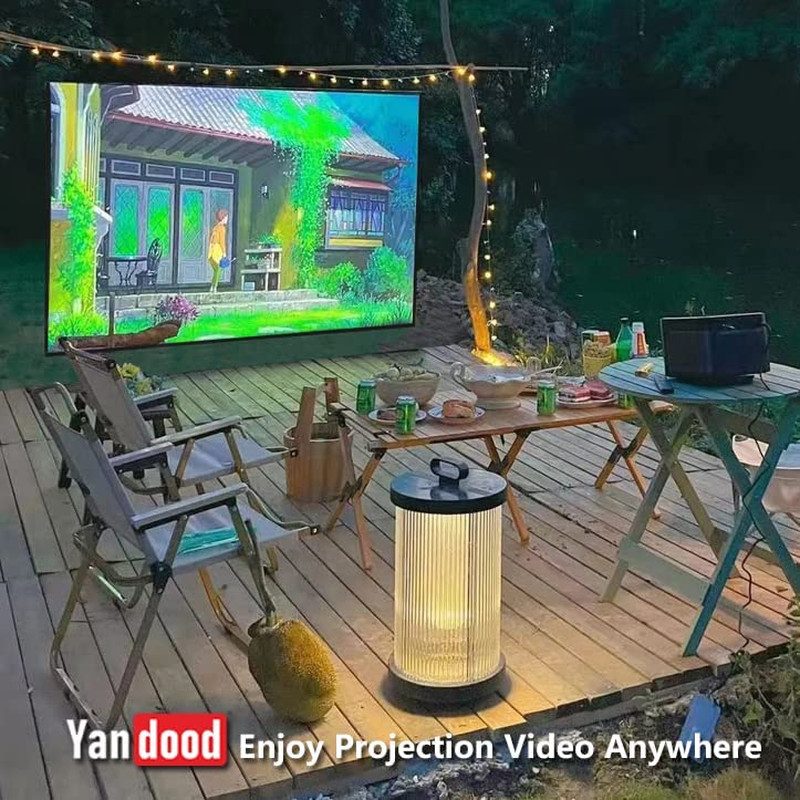 Portable Projector Screen 120 Inch with Combined Pole Frame Black Backing Silver