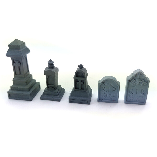Graveyard Tombstones / Miniature Accessories / Gaming Terrain Scenery / Dioramas