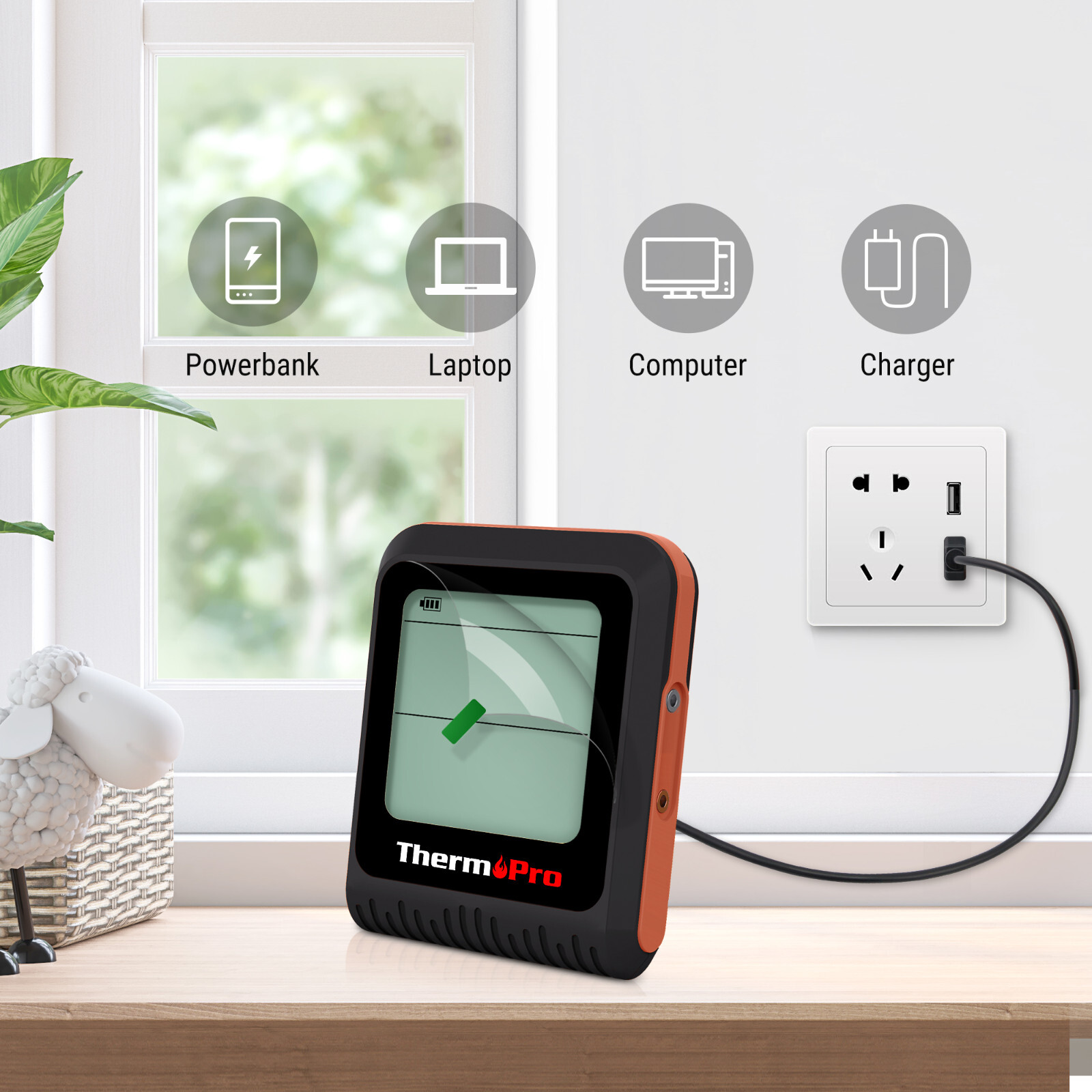 ThermoPro 500ft Long Range Bluetooth Meat Thermometer Wireless Grill Dual Probe
