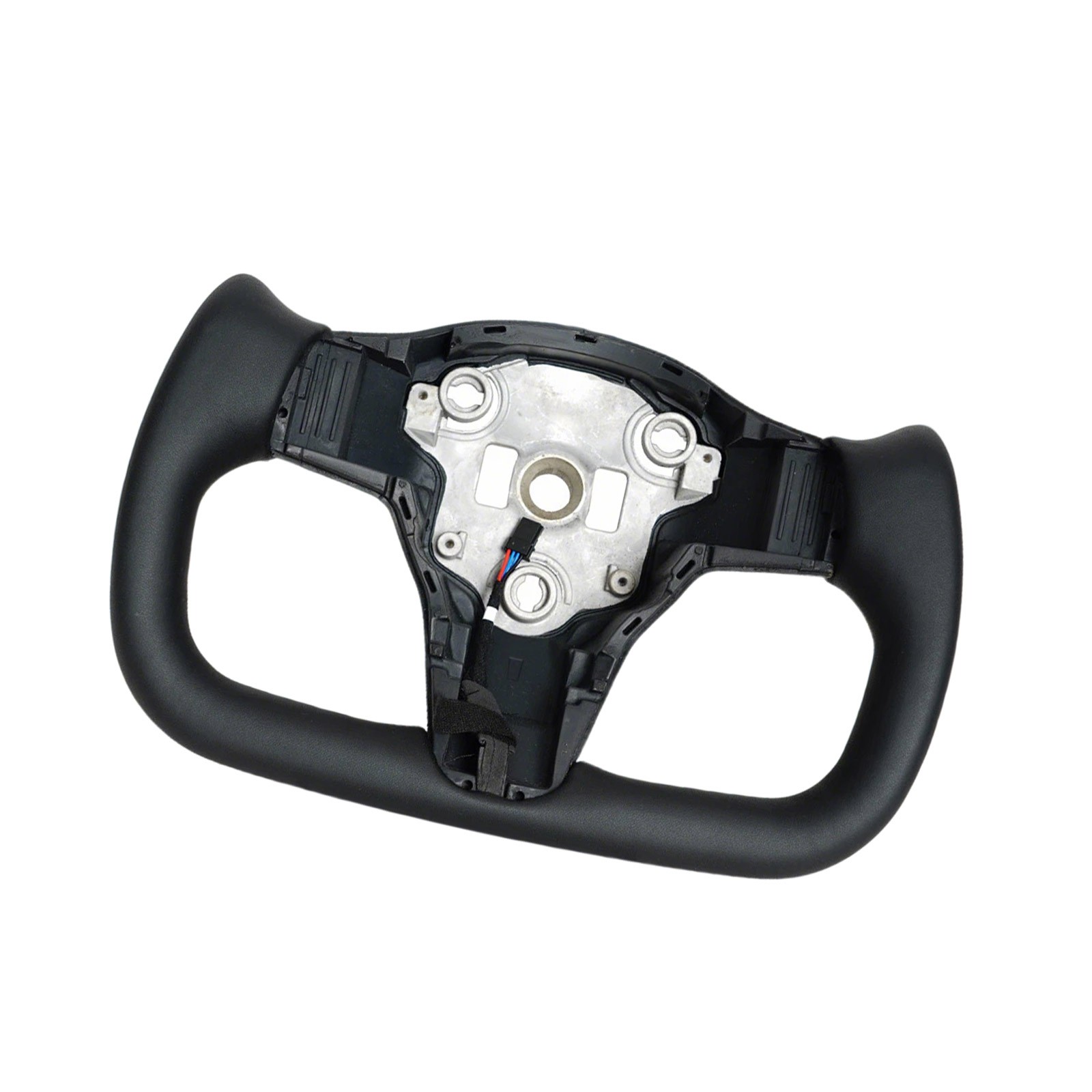 Premium Heated Black Leather Yoke Steering Wheel for Tesla Model 3/Y 2017-2024