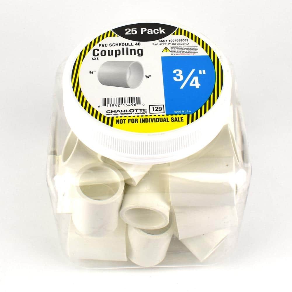 3/4 In. PVC Schedule 40 S X S Coupling Pro Pack (25-Pack)