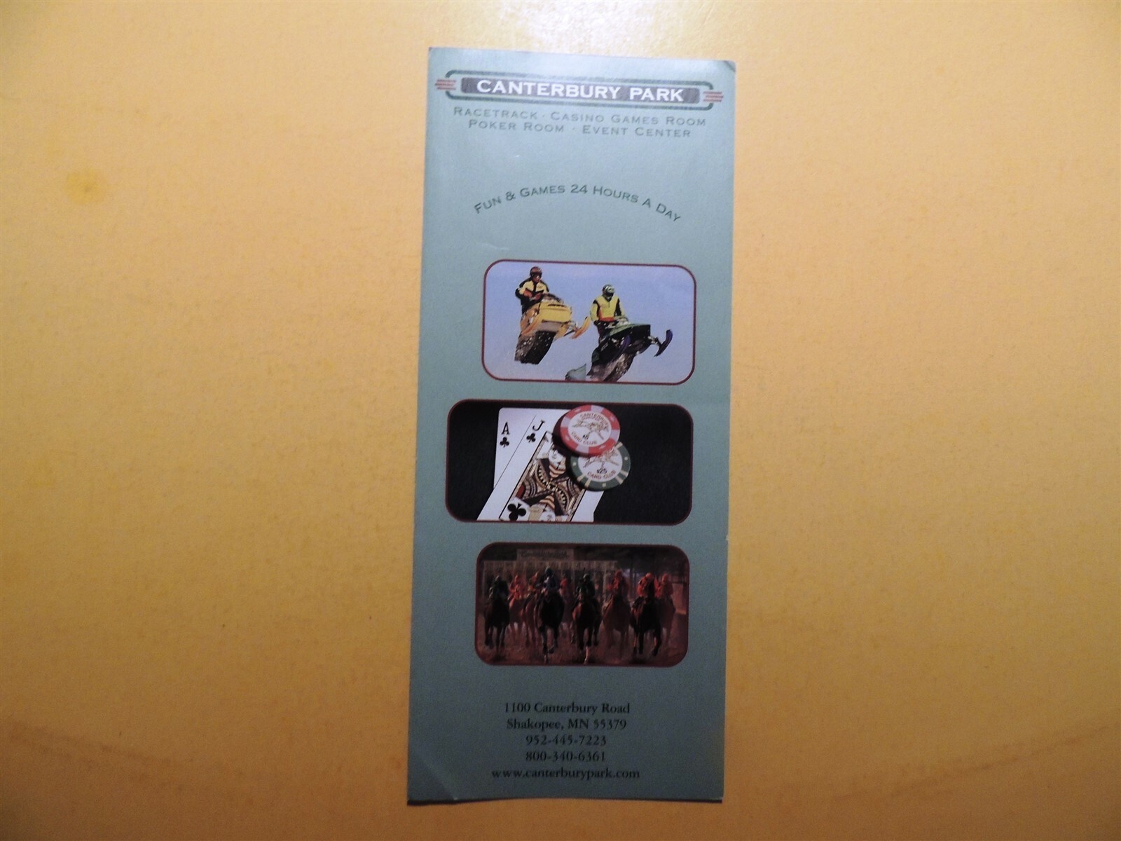 Canterbury Park Racetrack Casino Games Center Shakopee Minnesota brochure 2003