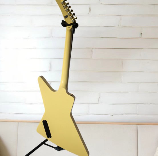 Handmade 6 String cream yellow Electric Guitar 2H Pickups Mahogany body and neck