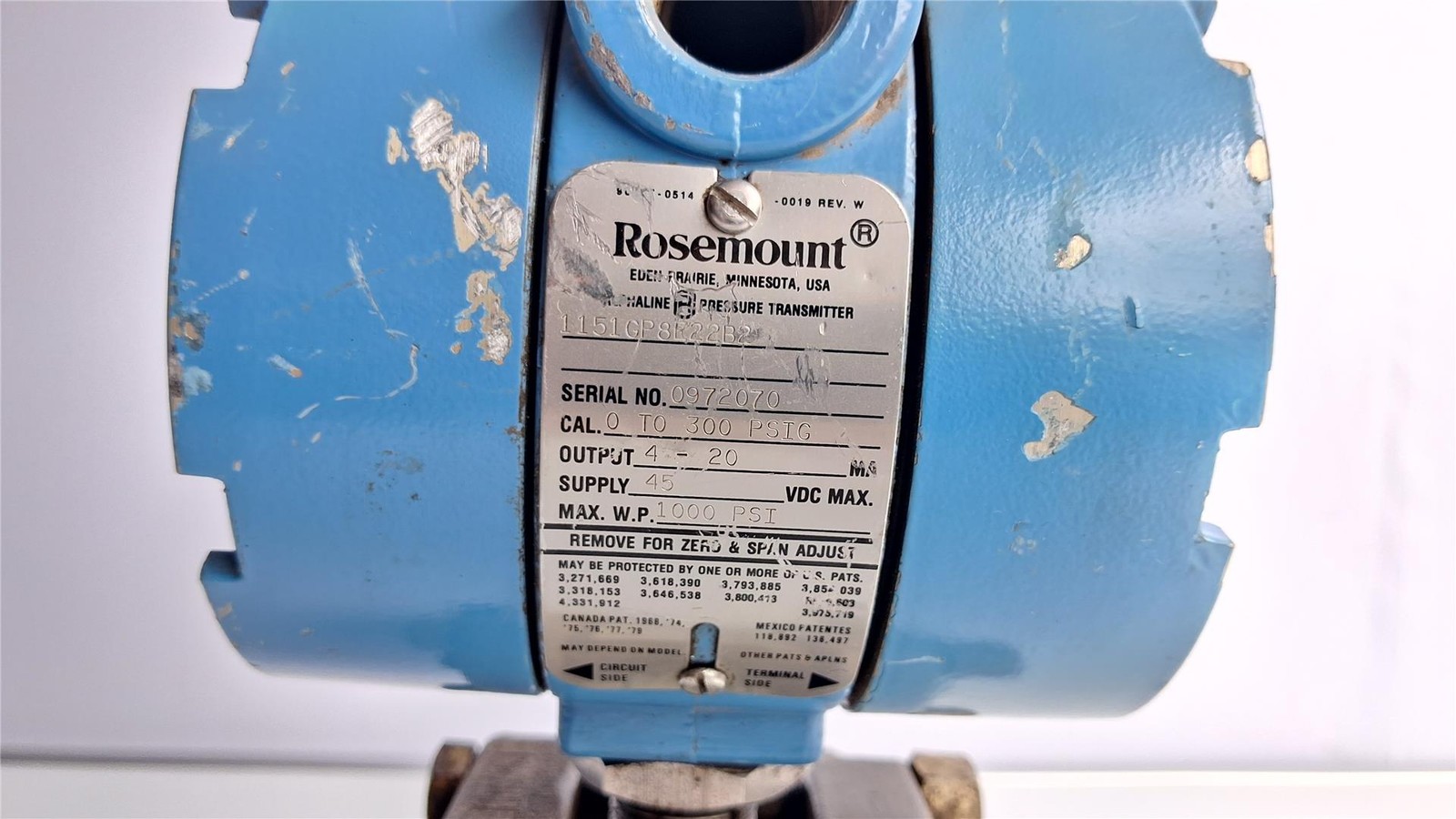 ROSEMOUNT TRANSMITTER 1151DP5J12B1 2000PSI
