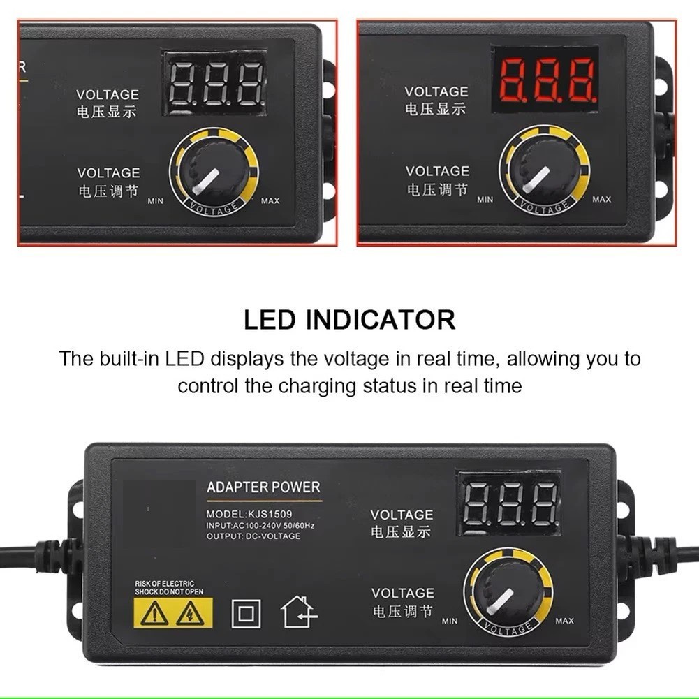 60W Power Supply DC 3V~24V Adjustable Variable Universal Switching AC/DC Adapter