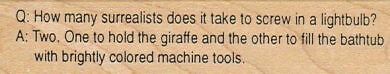 How Many Surrealists 1 x 4" Rubber Stamp, Word/Phrase Stamp
