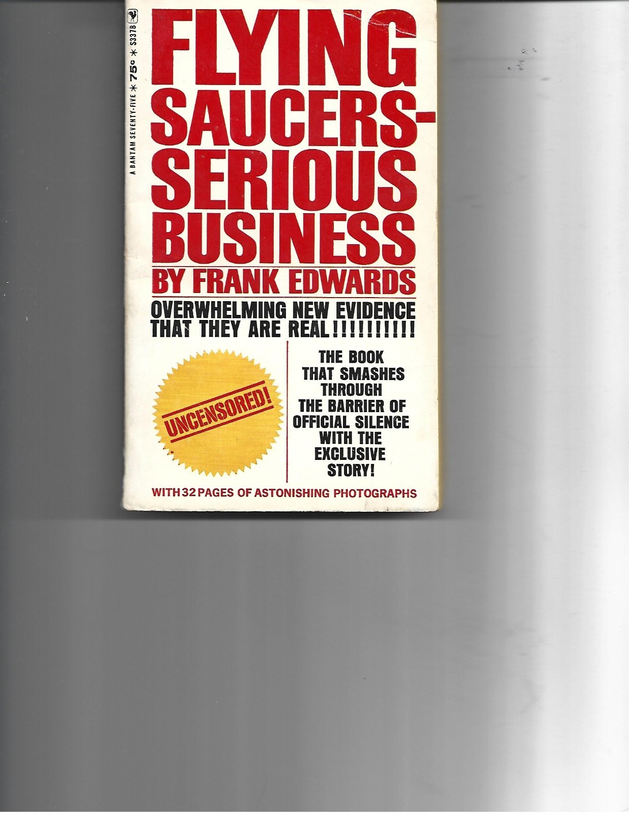 FLYING SAUCERS - SERIOUS BUSINESS - FRANK EDWARDS - 1966 - VERY GOOD COND.