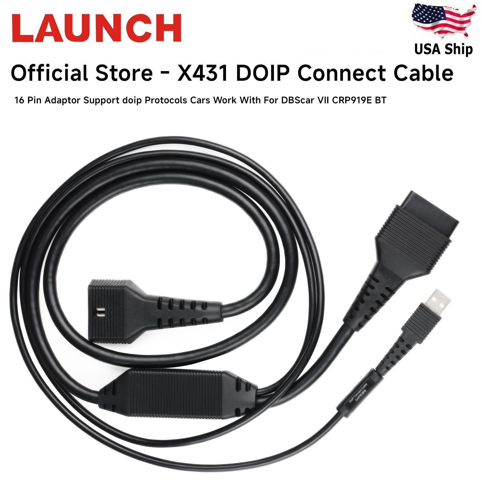 LAUNCH DOIP Connect Cable 16 Pins for Devices with CAR VII Bluetooth Connectors