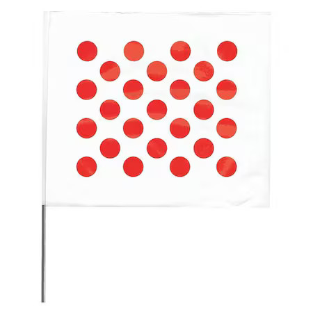 Zoro Select 4518Rw28544-200 Marking Flag, Vinyl, 18" Wire Staff, Blank, 18"