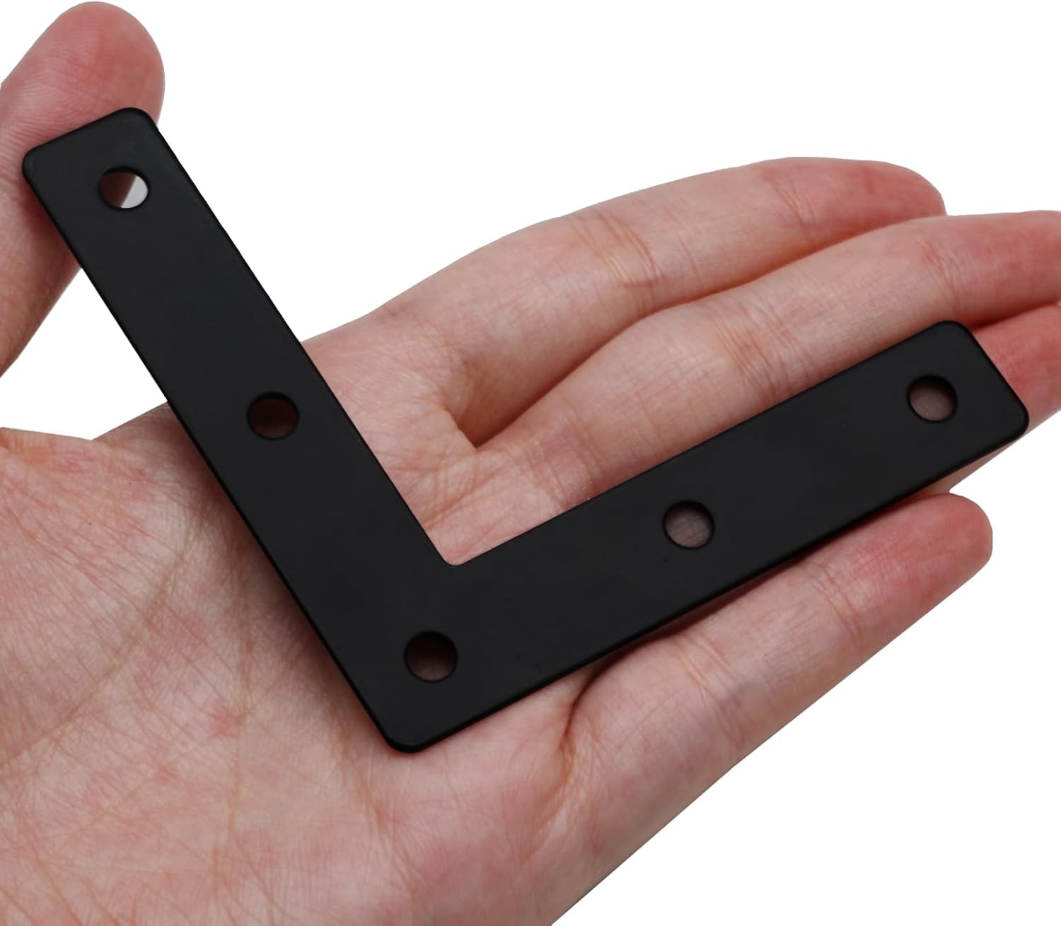 Hordion 10Pcs 3 x 3 Inch L Bracket Corner Brace (80 X 3 x 3 (Black), Black
