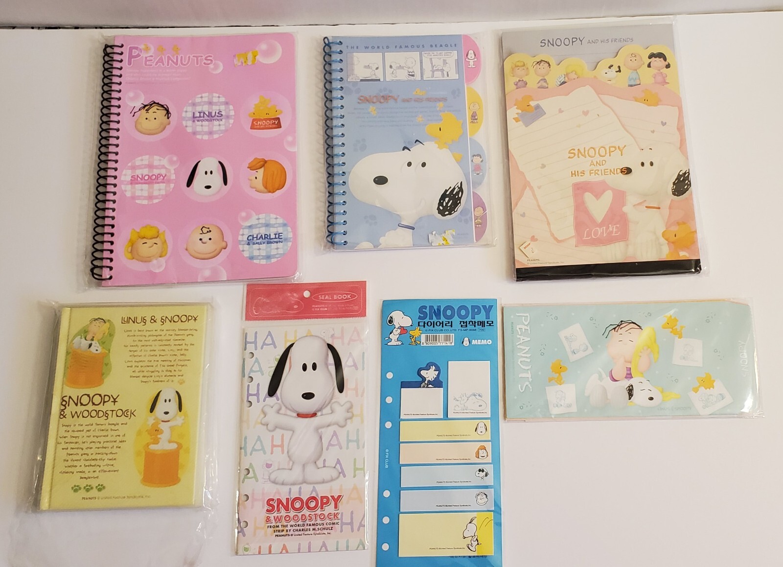 VTG Peanuts Snoopy FIX CLUB stationery note paper items Korea - your CHOICE! NEW