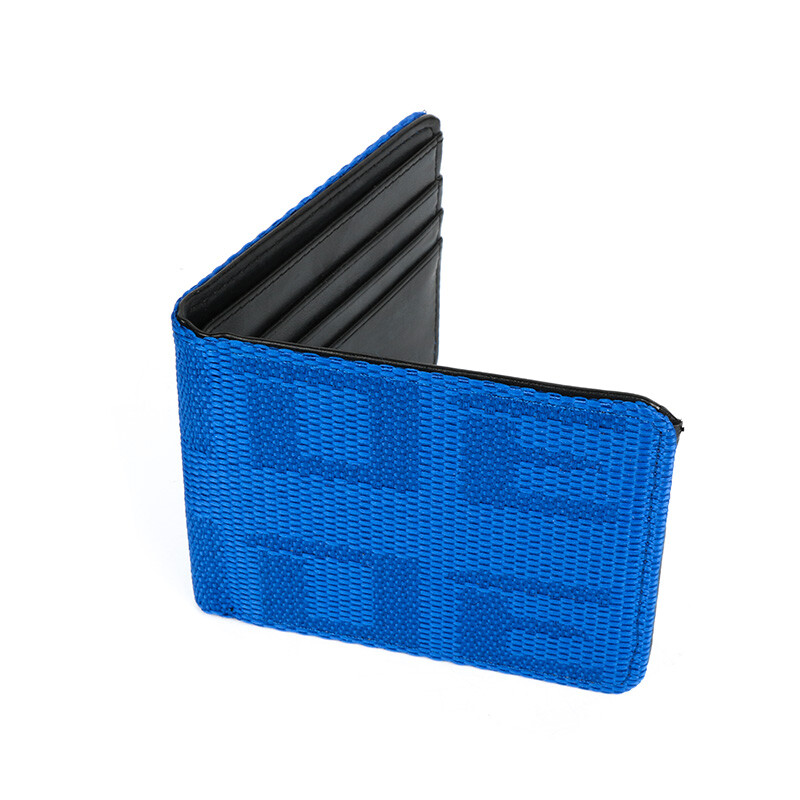 BRIDE Seat Gradation Logo Wallet Custom Stitched Leather Racing Super Cool Blue