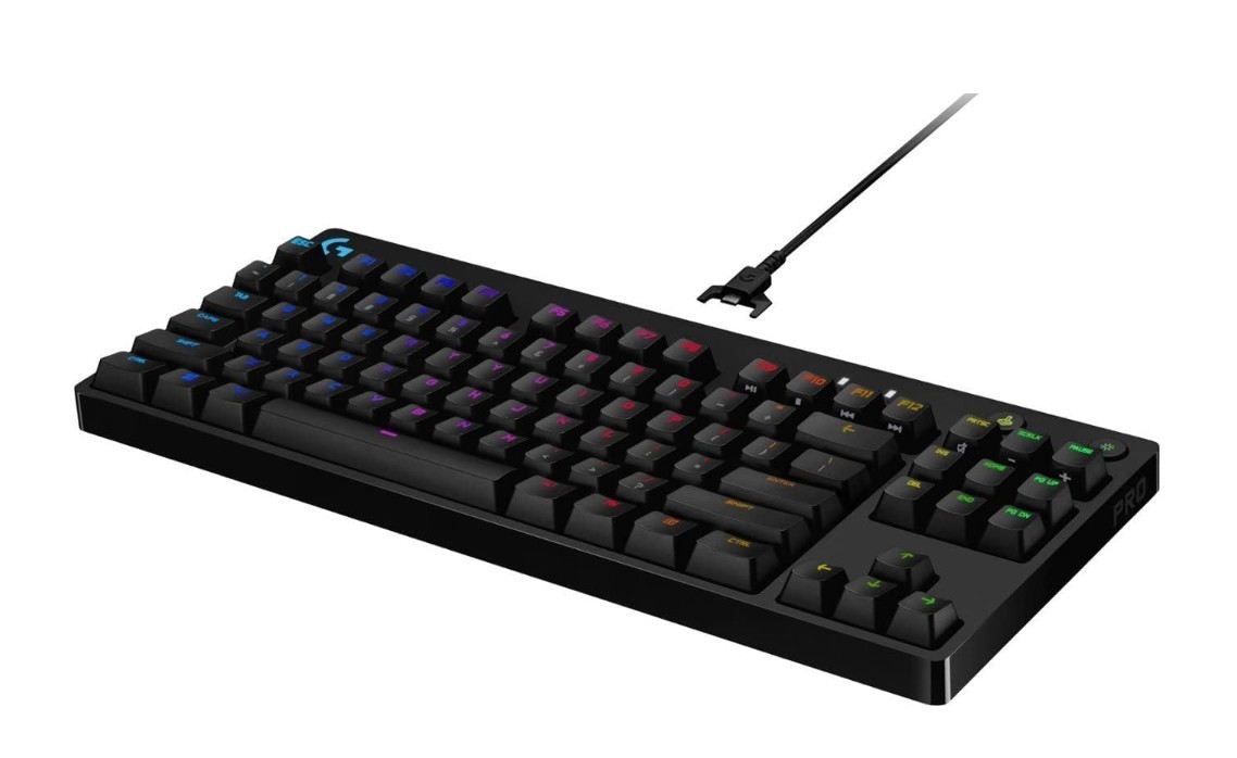 Logitech G Pro TKL Mechanical Wired Gaming Keyboard GX Blue Clicky Switch, Black