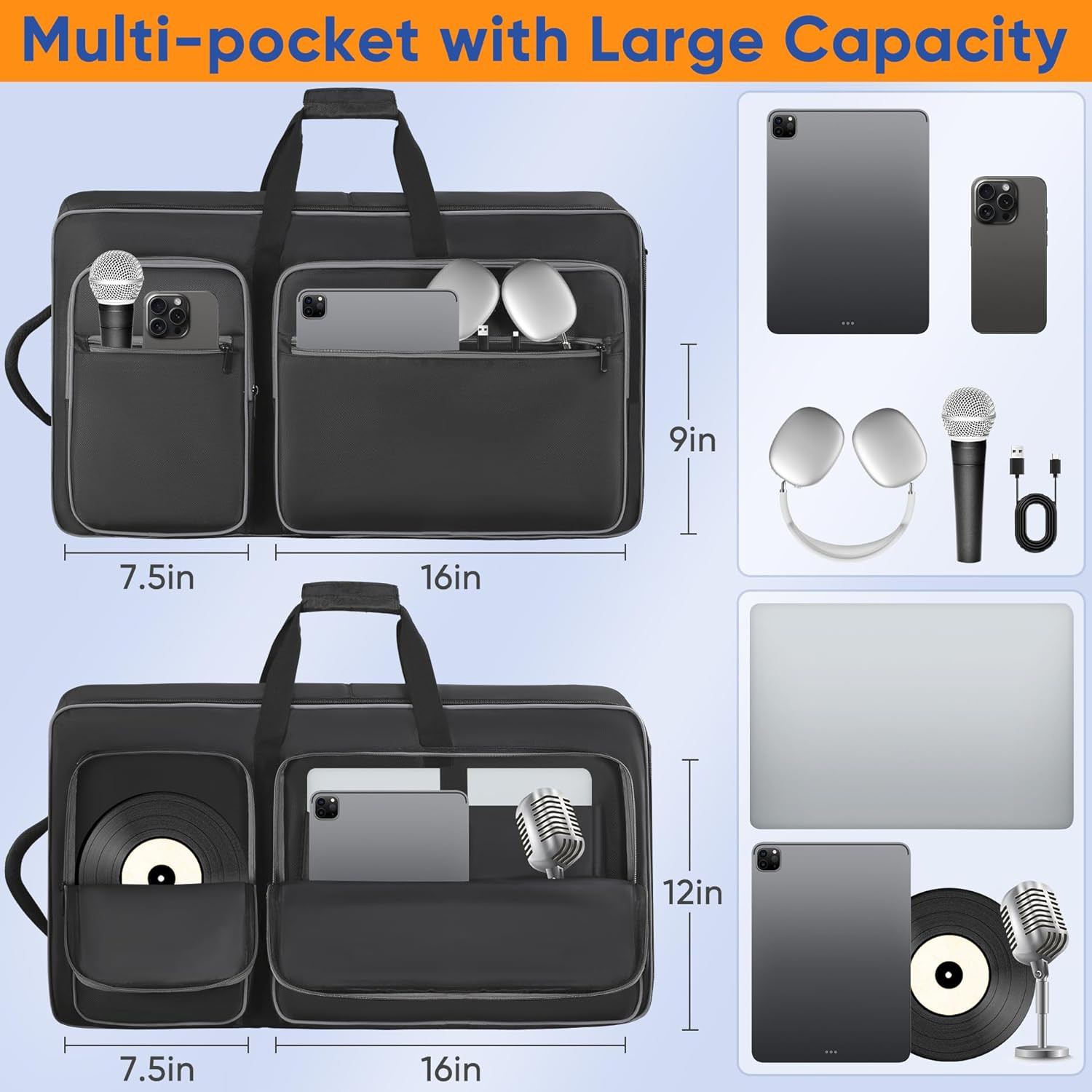 DJ Controller Bag Compatible with DDJ FLX10 / 1000 / REV7 / REV5 / SC LIVE 4, DJ