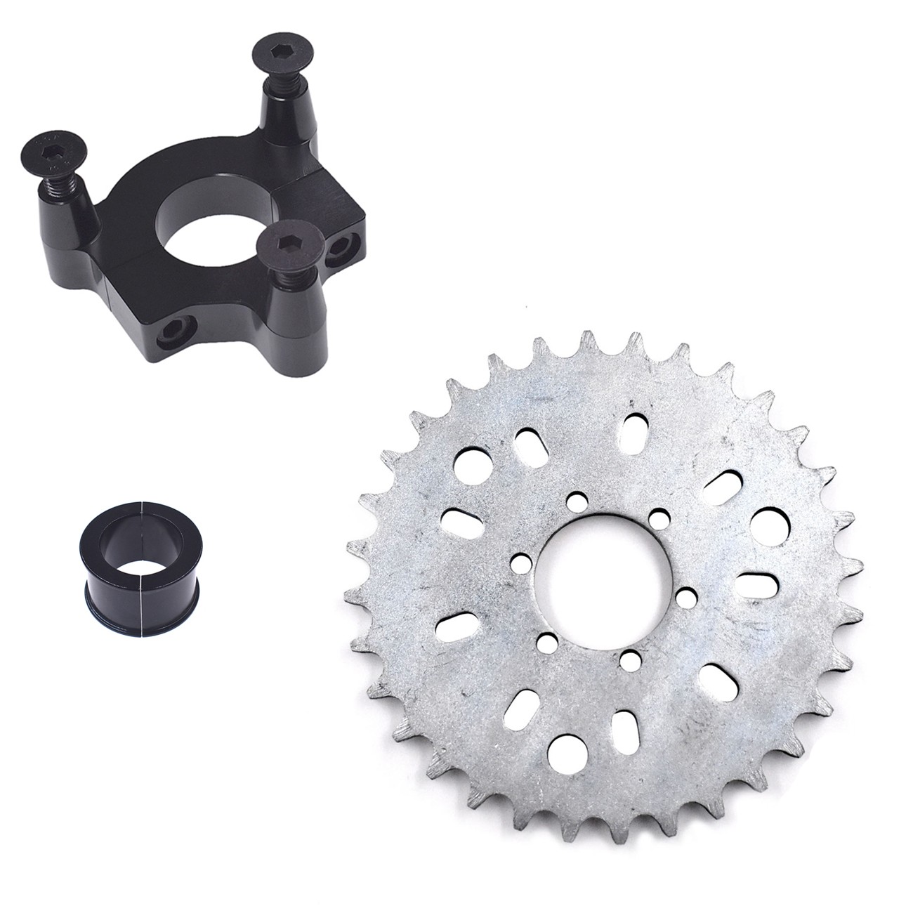 Black 1" / 1.5" CNC Adapter 32T Sprocket Fits 80cc 2 Stroke Motorized Bicycle