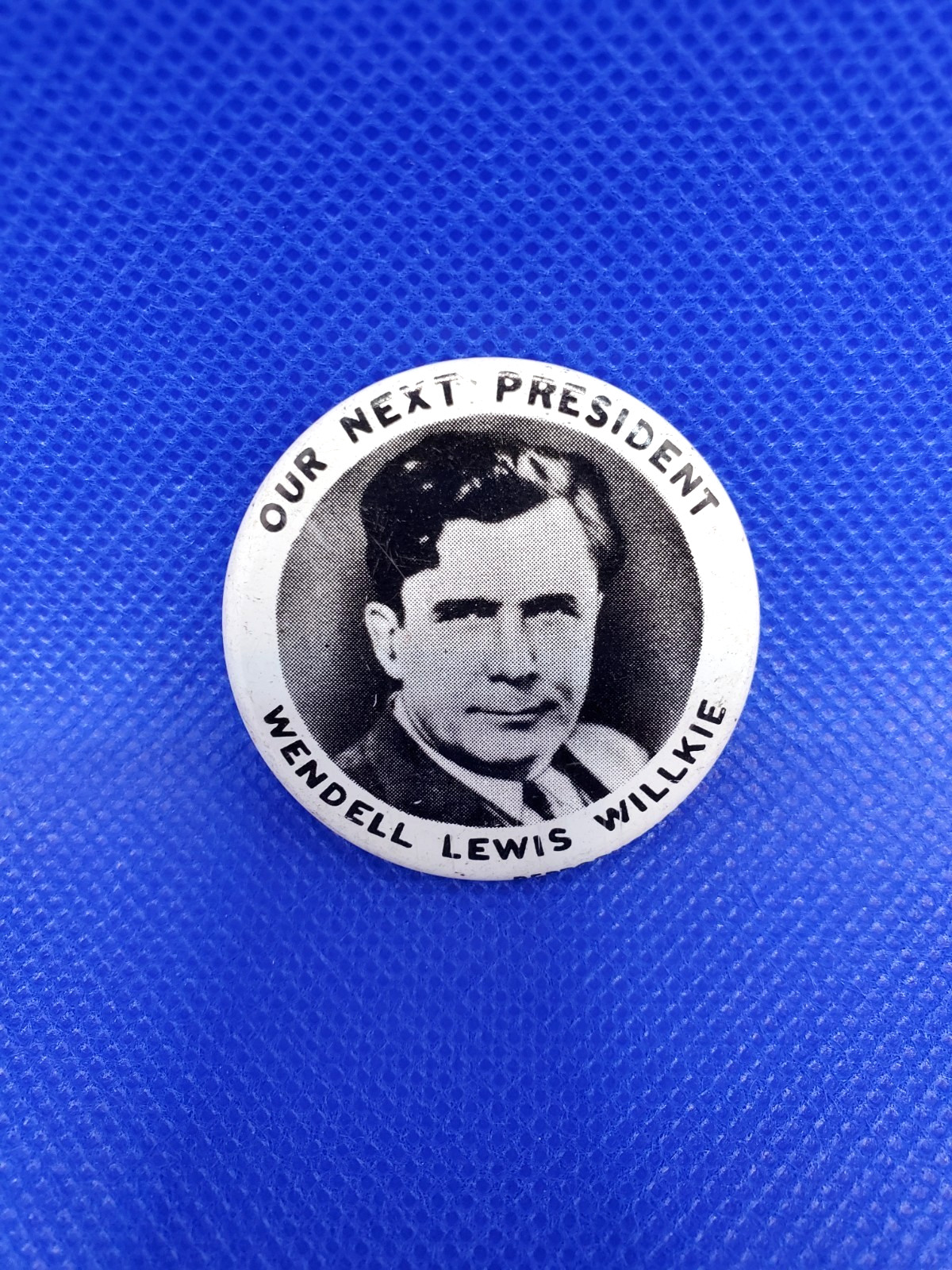 Wendell Lewis Reproduction Our Next President Willkie Political Button Pin